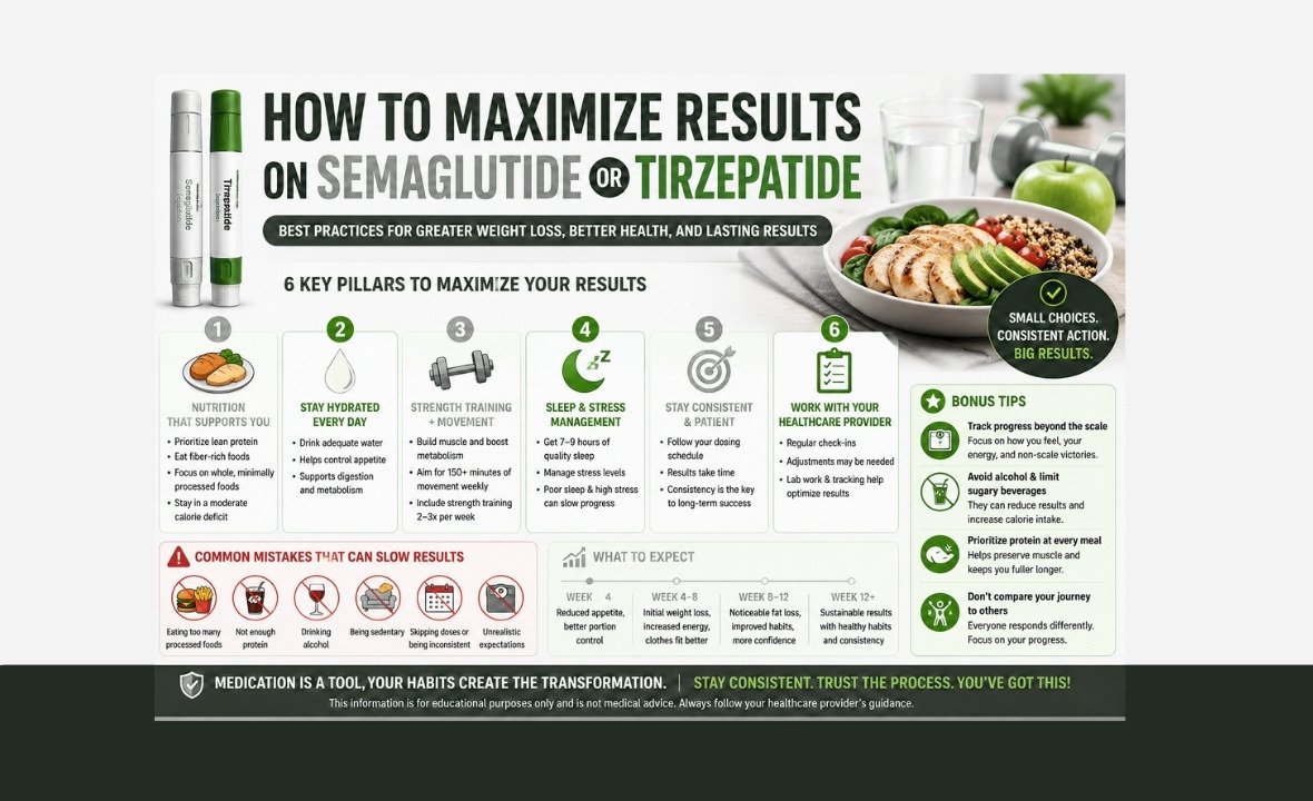 How to Maximize Results on Semaglutide or Tirzepatide: Evidence-Based Strategies for Diet, Exercise, and Medication Optimization